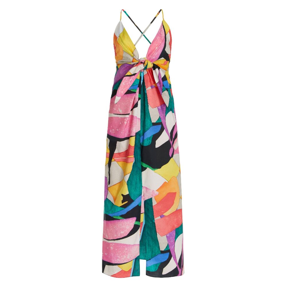 Mara Hoffman Multicolor Abstract Print Maxi Dress - Pink, Yellow, Green, Blue